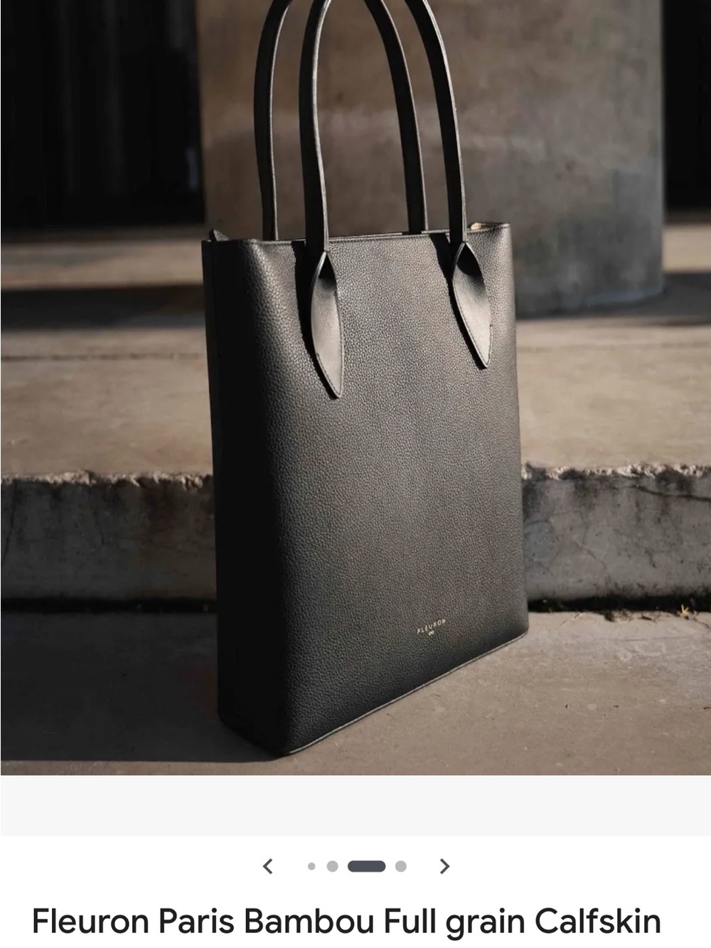 Fleuron Paris Black Full-Grain Calfskin Tote